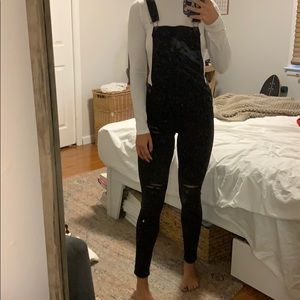 Black denim Overalls